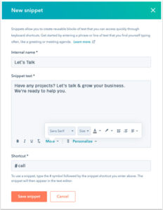 Accelerate Sales Activity by Utilizing Hubspot's Snippets
